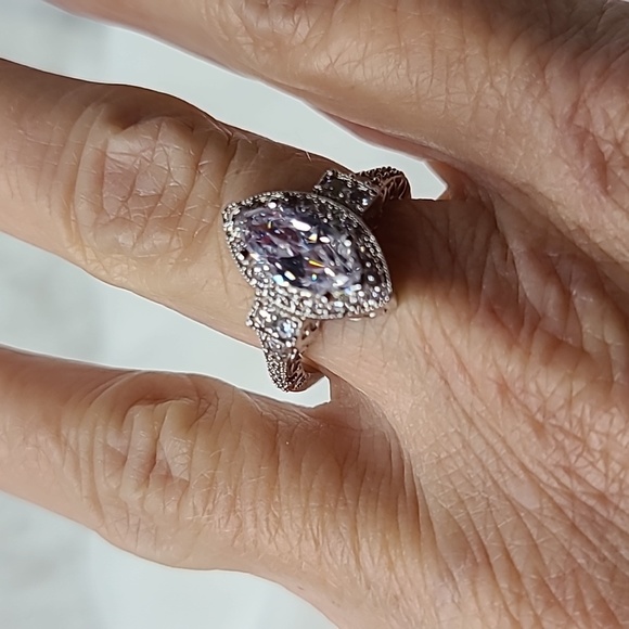 Marquise Diamond Simulant Ring - Picture 9 of 14